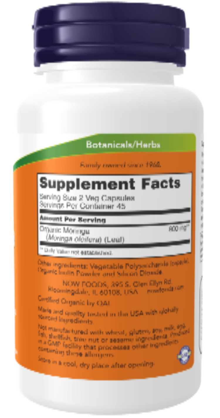 NOW Foods Moringa Leaf 90 VCaps | Superfood Nutritional Support