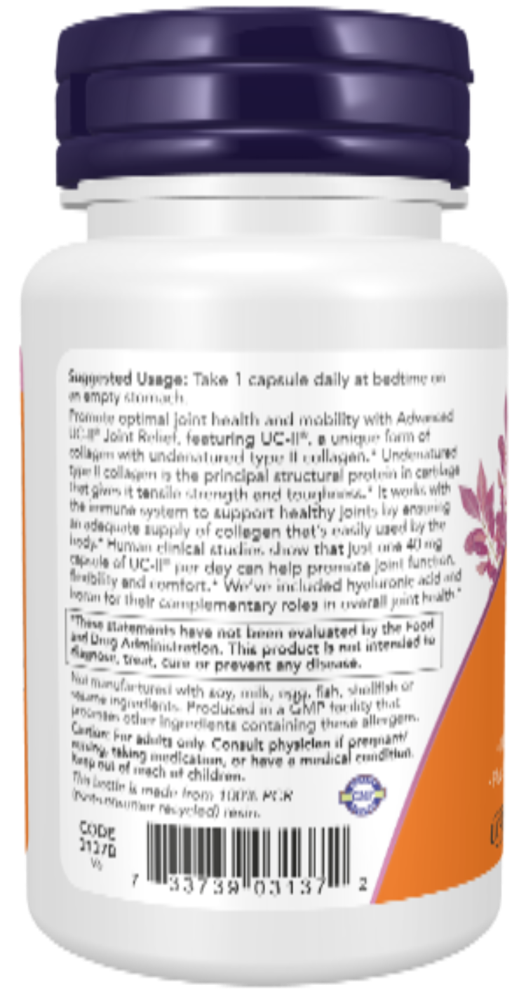 NOW Foods Advanced UC-II Joint Relief 60 Capsules