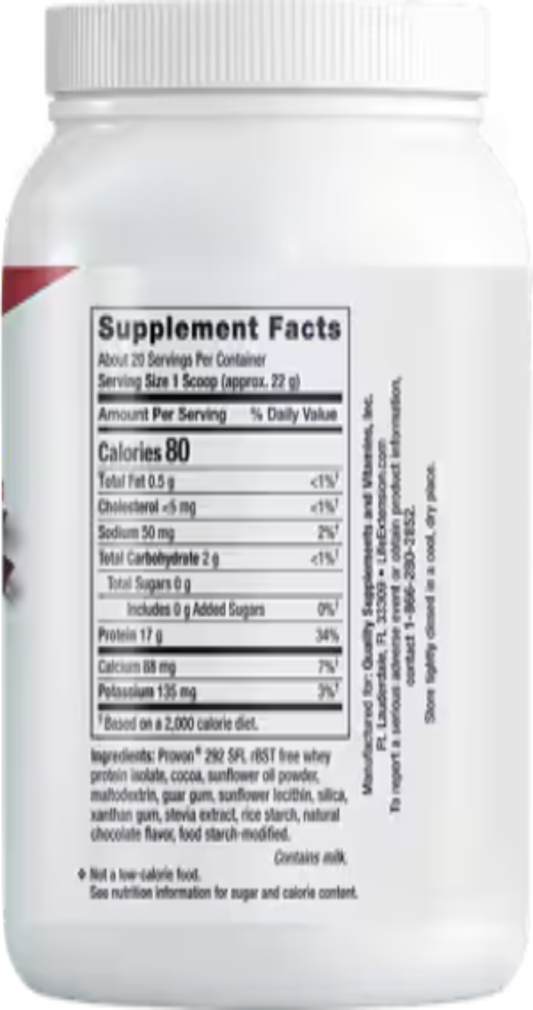 Life Extension Wellness Code Whey Protein Isolate Chocolate 437 Grams