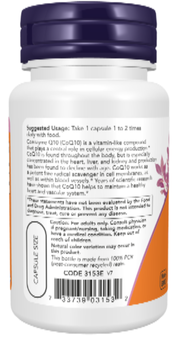 NOW Foods CoQ10 60 mg 120 Veg Capsules product image 3