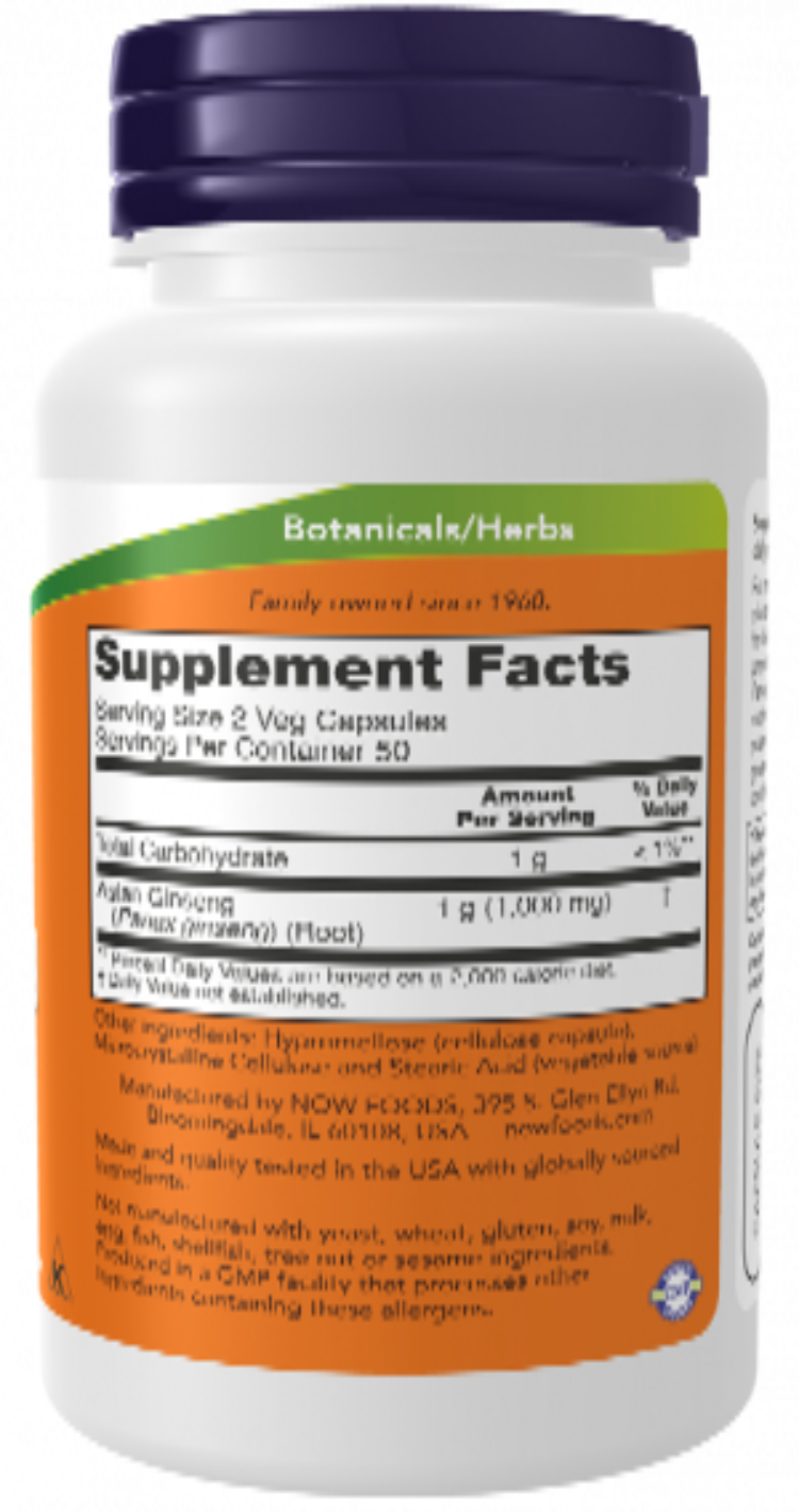 NOW Foods Panax Ginseng 500 mg 250 Veg Capsules