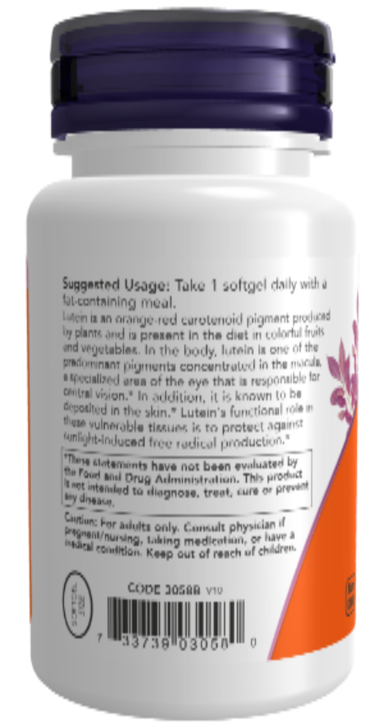 NOW Foods Lutein 10 mg 120 Softgels | Eye Wellness & Vision Support