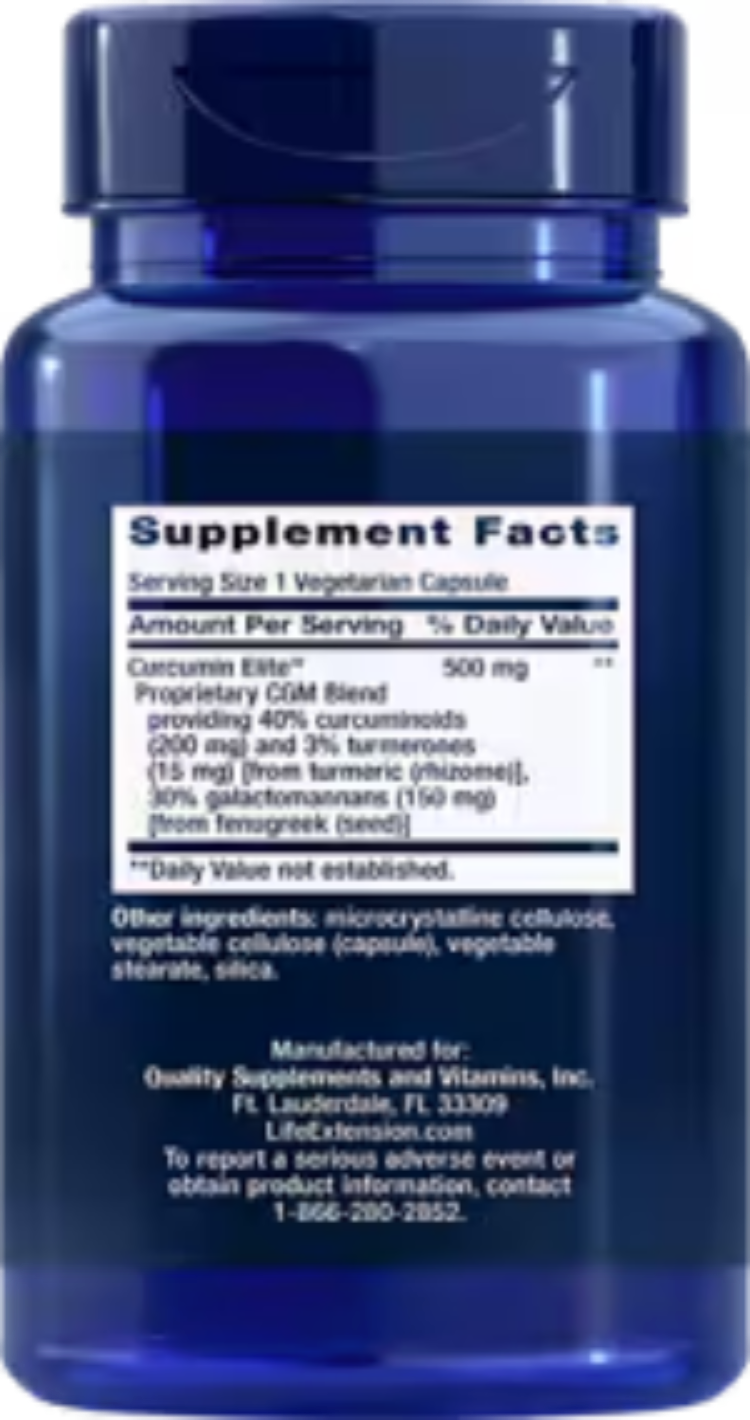 Life Extension Curcumin Elite Turmeric Extract 30 Vegetarian Capsules