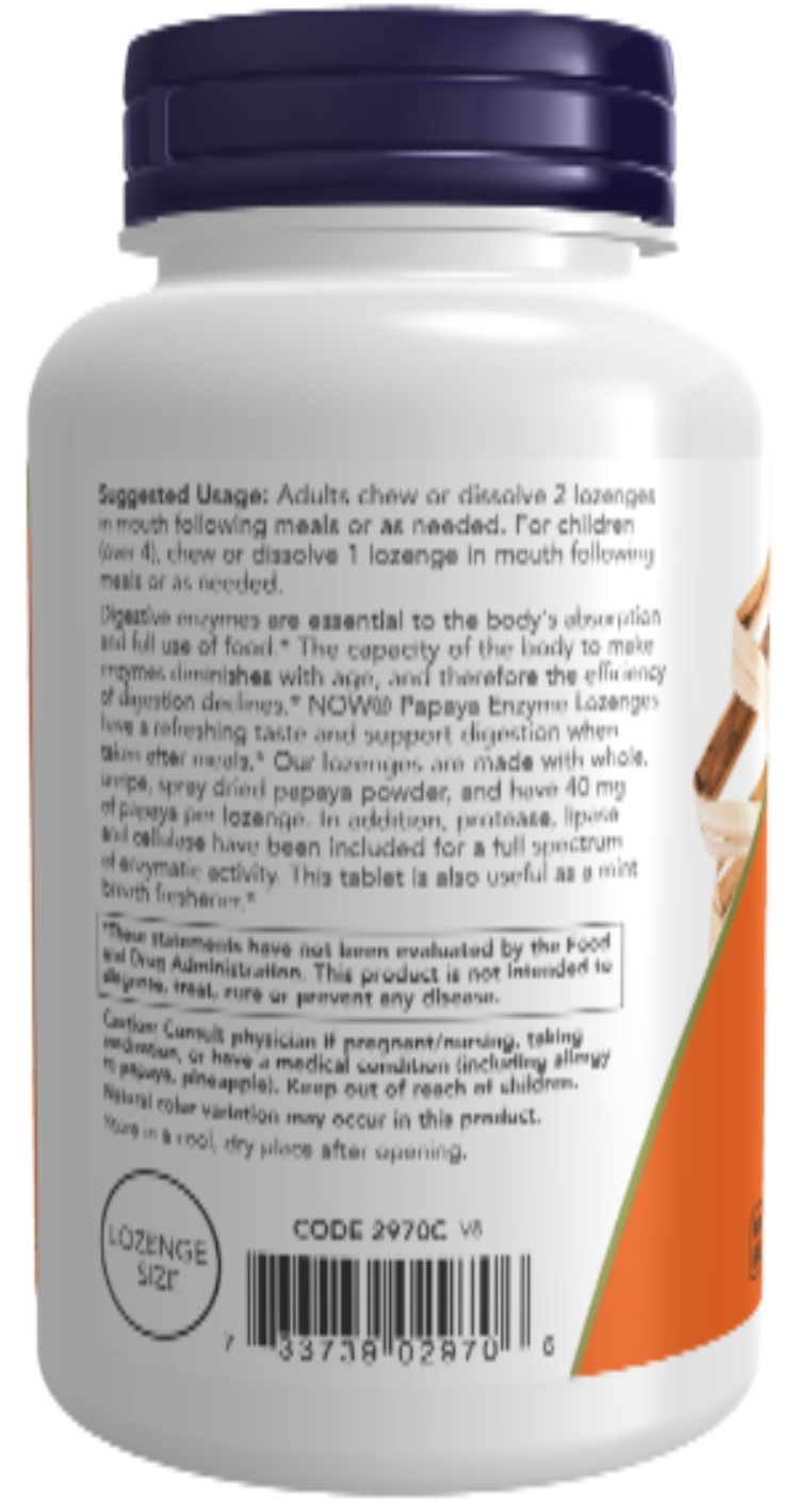 NOW Foods Papaya Enzyme Lozenges Mint Flavor 360ct