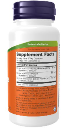 NOW Foods Rei-Shi Mushrooms 270 mg 100 Veg Capsules Reishi Shiitake Blend