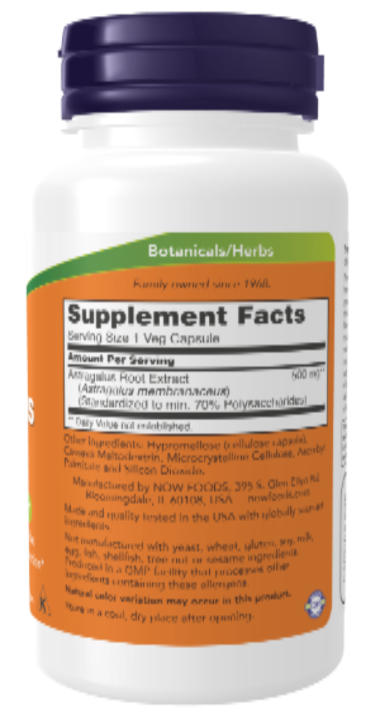 NOW Foods Astragalus Extract 500 mg 90 Veg Capsules