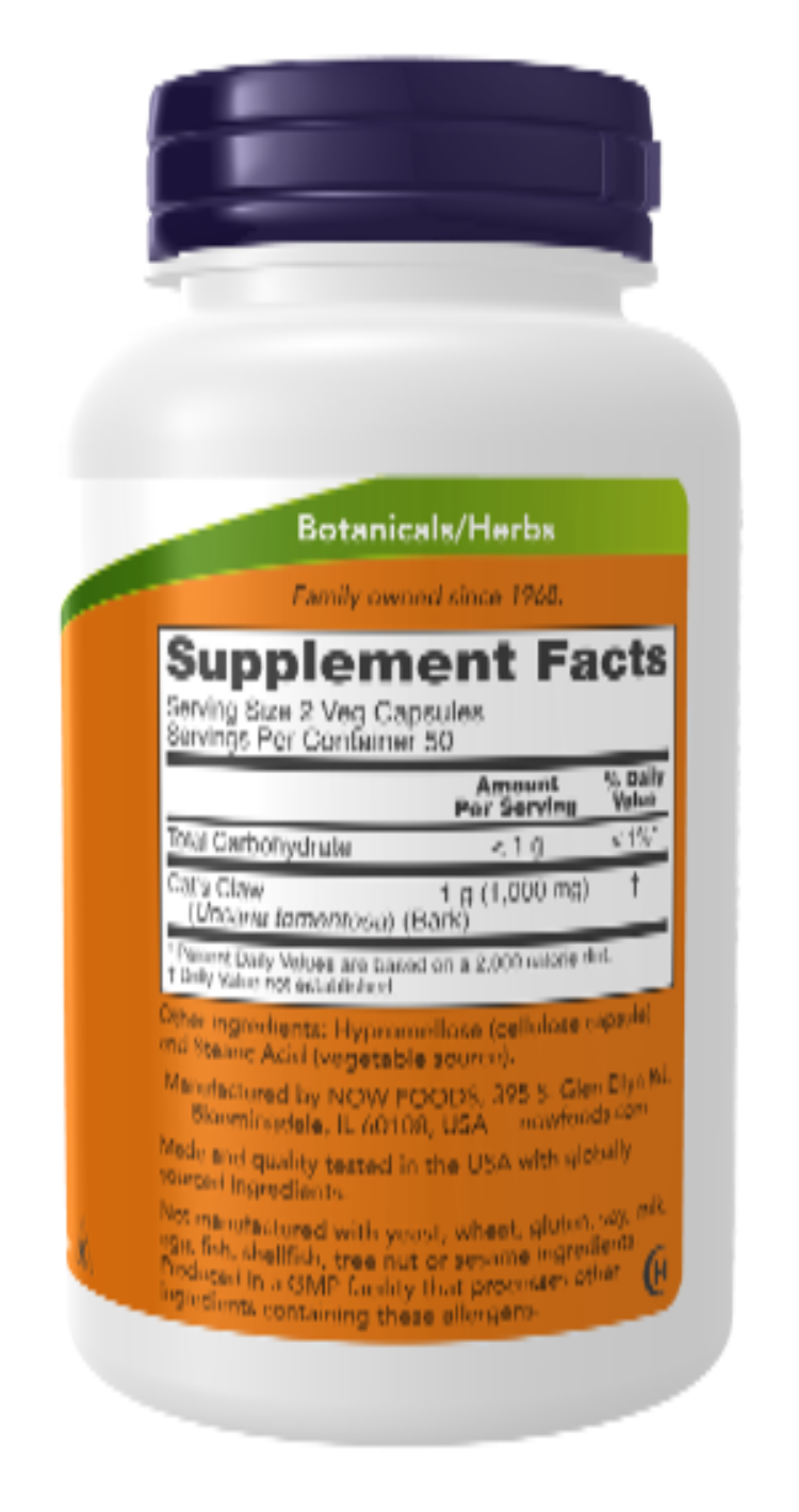 NOW Foods Cat's Claw 500 mg 100 Veg Capsules
