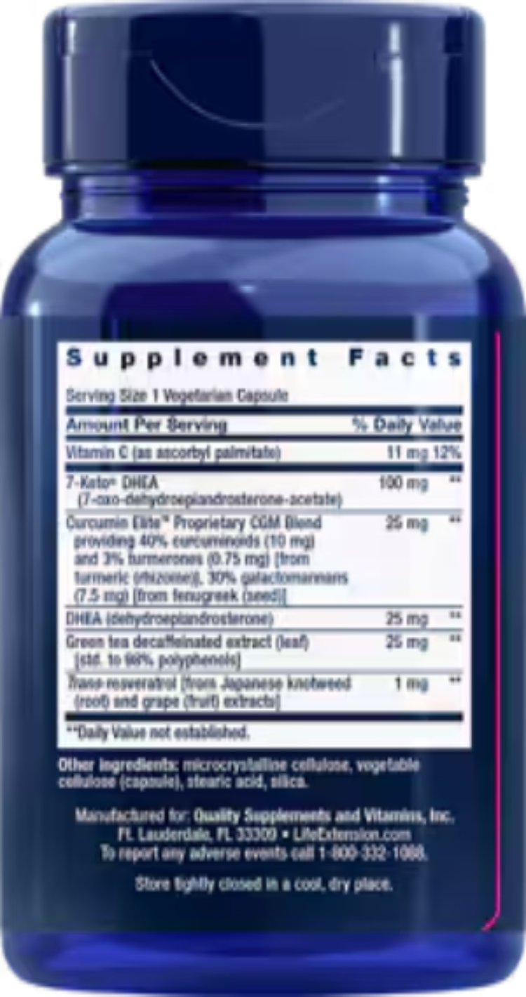 Life Extension DHEA Complete 60 Vcaps | Hormonal Wellness & Cellular Wellness