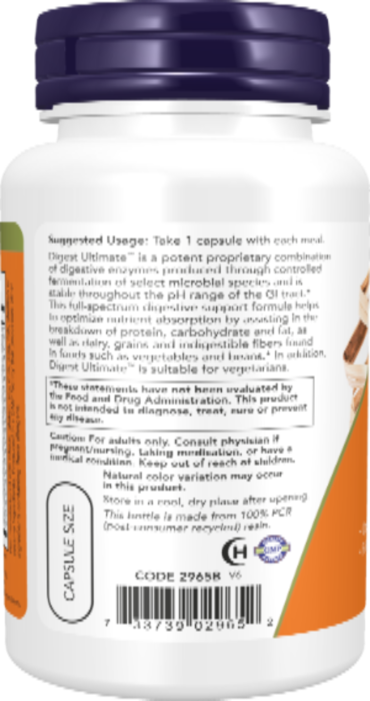NOW Foods Digest Ultimate 20+ Enzyme Blend Complete Digestive Support | 60 Vcaps