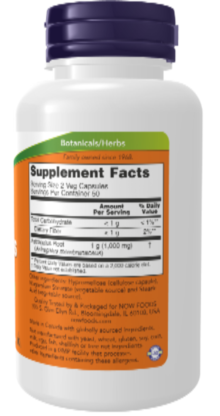 NOW Foods Astragalus 500 mg 100 Veg Capsules