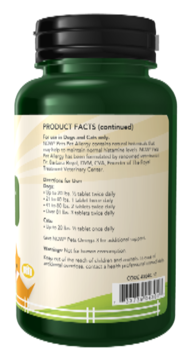 NOW Pets Pet Allergy Chewable Tablets Dogs Immune Wellness 75ct