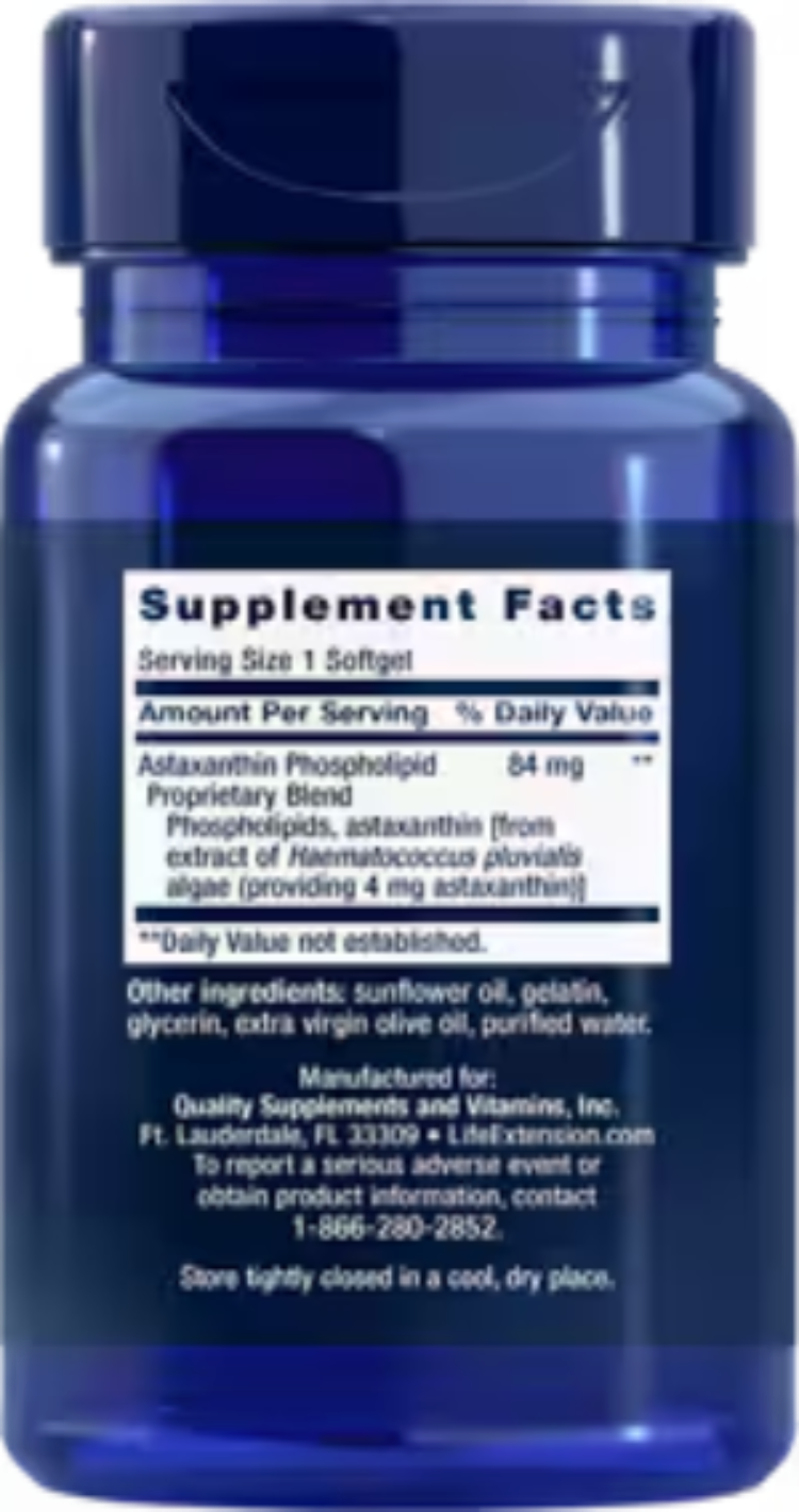 Life Extension Astaxanthin with Phospholipids 4 mg 30 Softgels