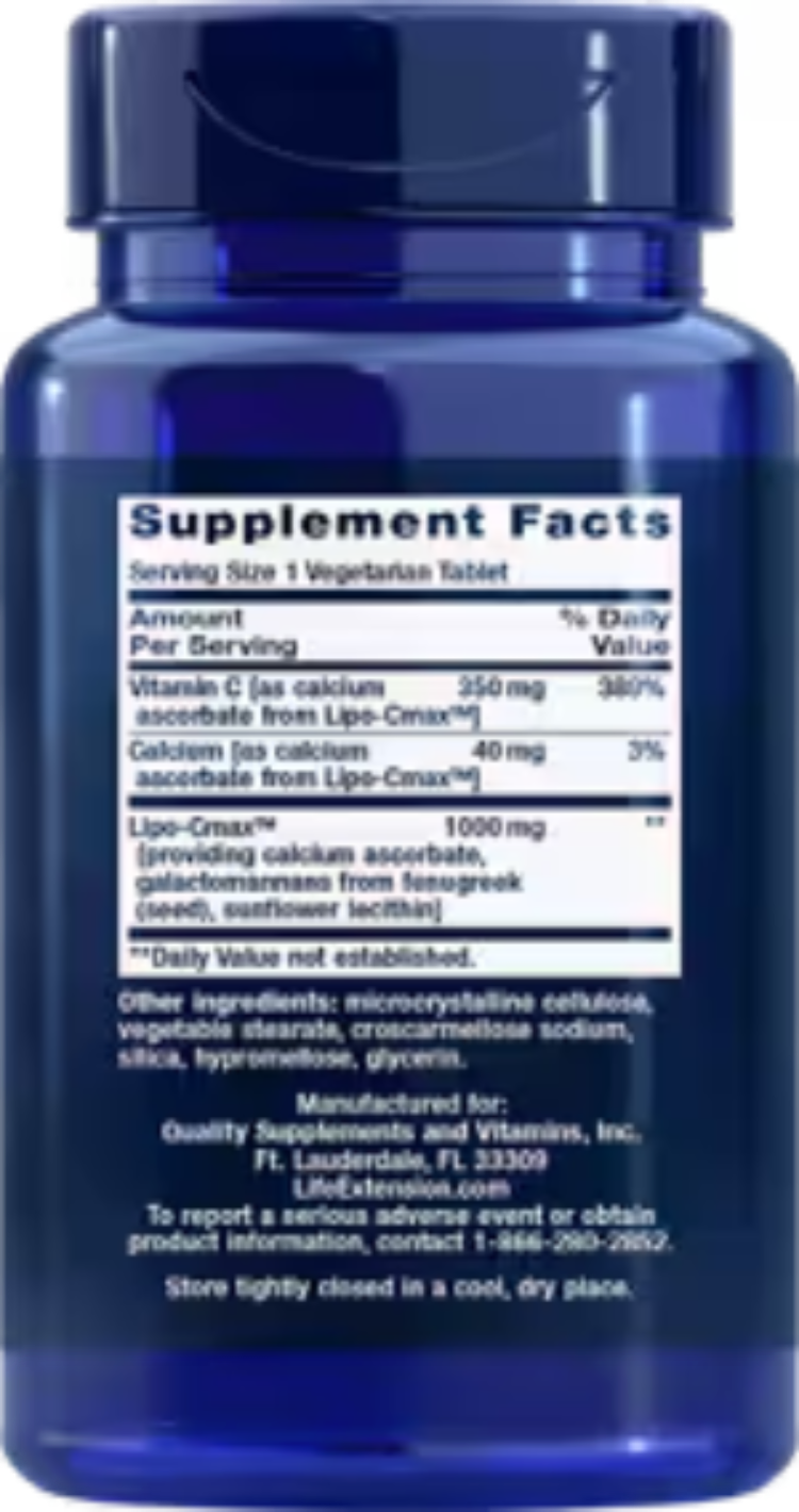 Life Extension Vitamin C 24-Hour Liposomal Hydrogel Formula 60 Vegetarian Tablets