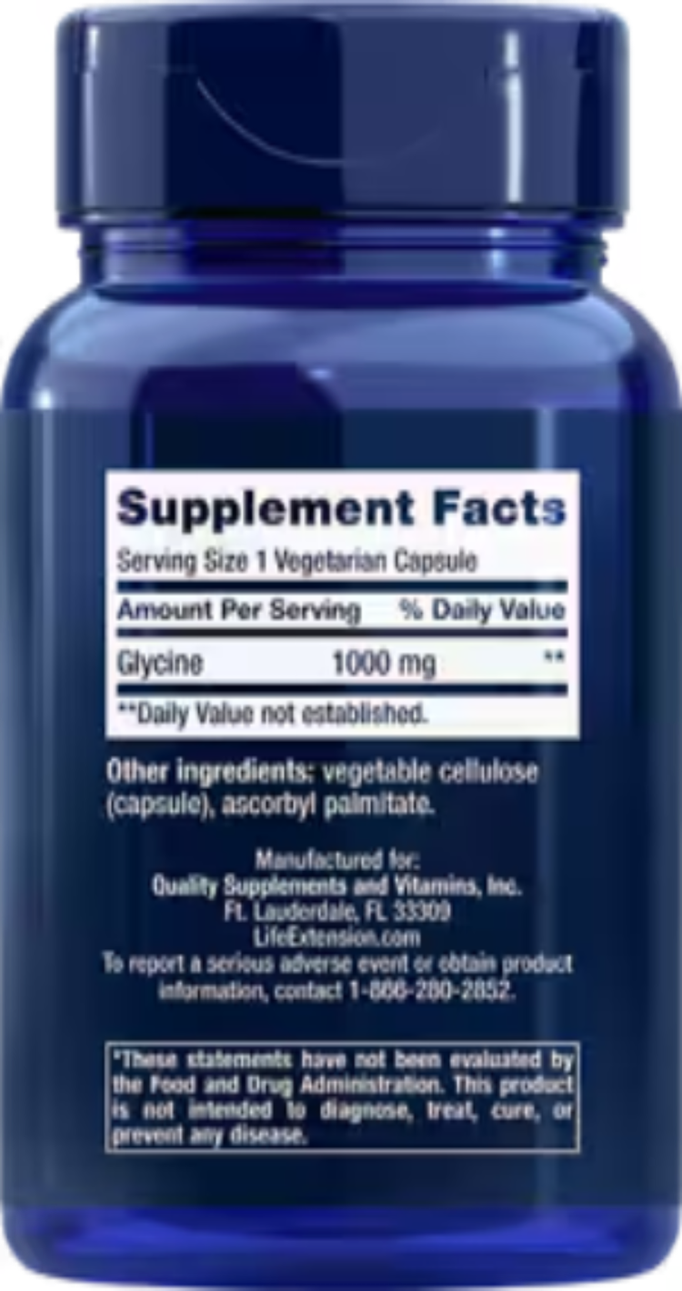Life Extension Glycine 1000 mg 100 Vegetarian Capsules