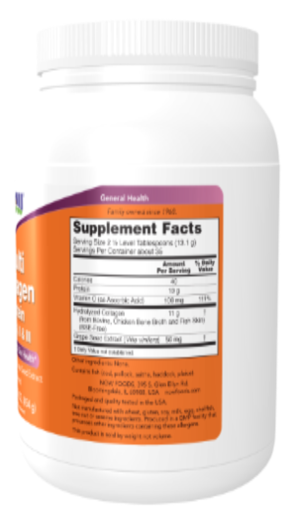 NOW Foods Multi Collagen Protein Types I, II & III Powder 16 oz