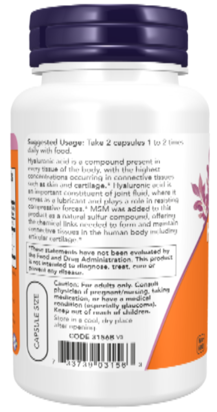 NOW Foods Hyaluronic Acid 50 mg 60 Veg Capsules