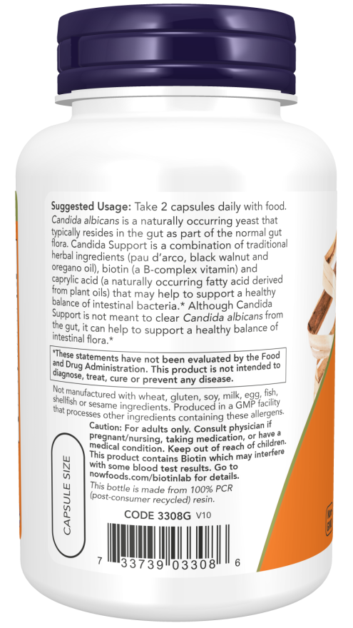 NOW Foods Yeast Balance Support 90 Veg Capsules