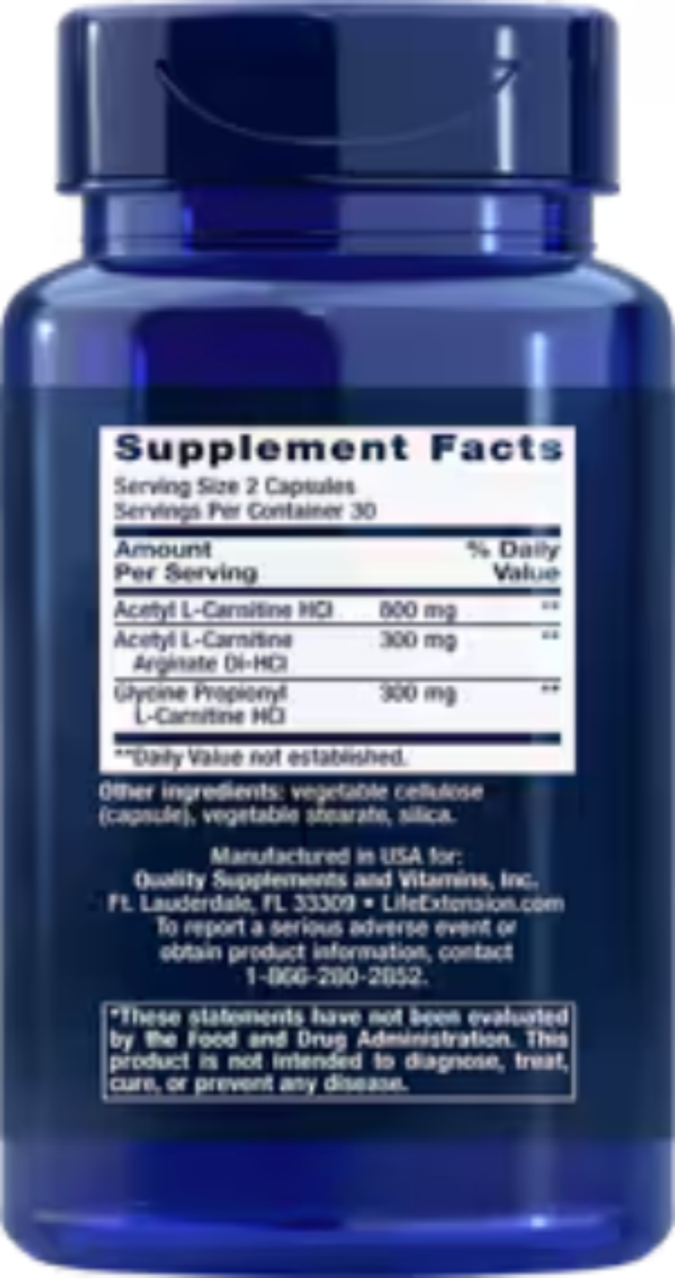 Life Extension Optimized Carnitine 60 Capsules