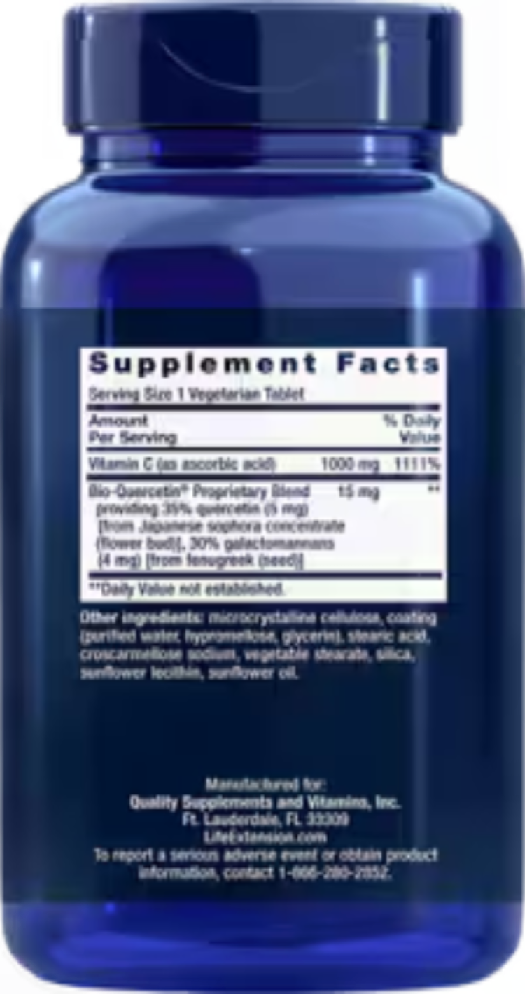 Life Extension Vitamin C and Bio-Quercetin 250 Vegetarian Tablets