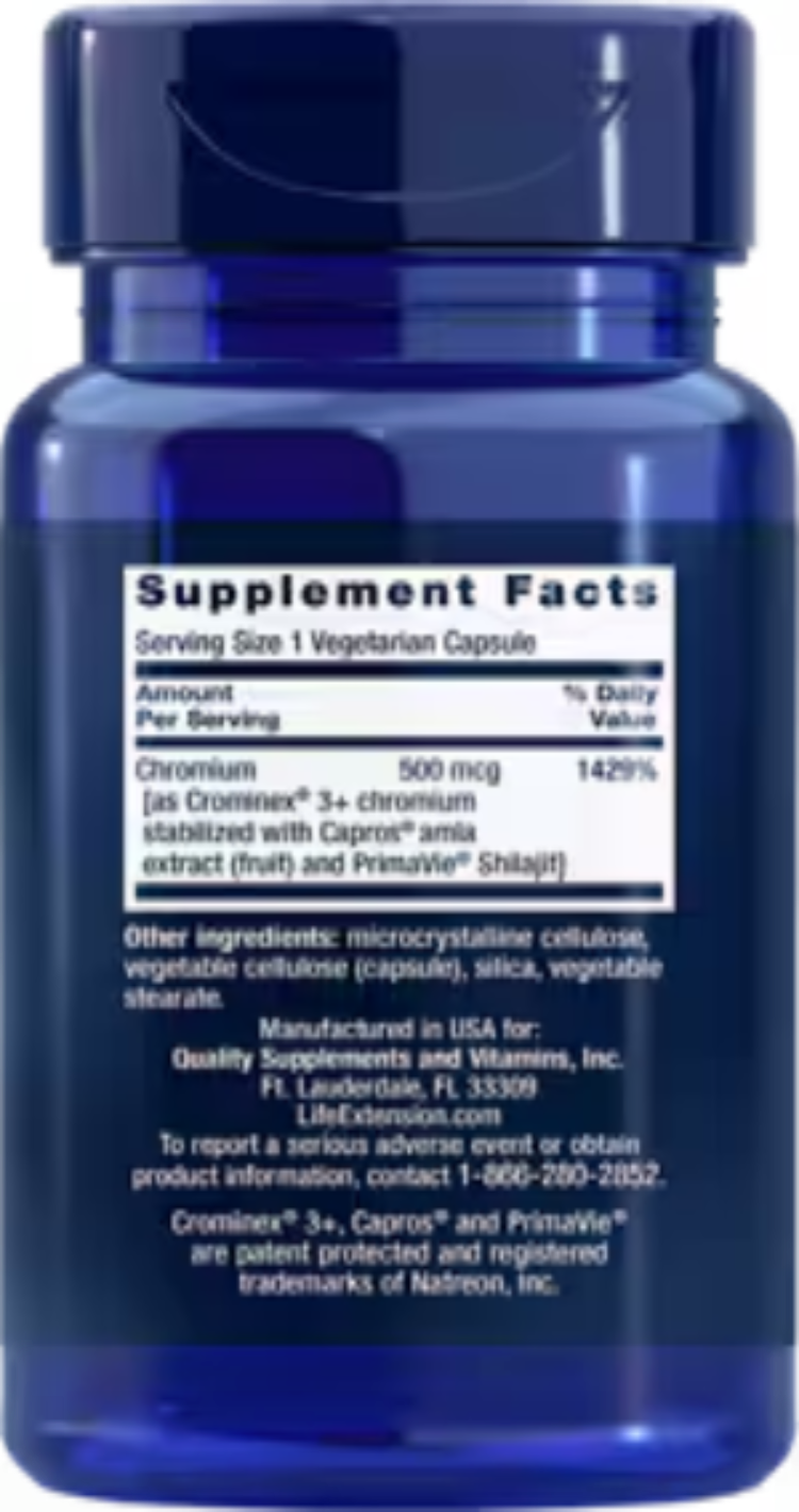 Life Extension Optimized Chromium with Crominex 3+ 500 mcg 60 VCaps