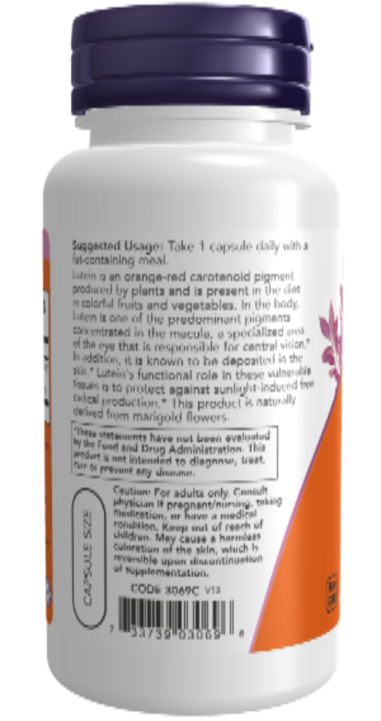 NOW Foods Lutein Double Strength 20 mg | FloraGLO Lutein & Zeaxanthin | 90 Vcaps
