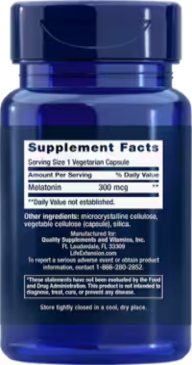 Life Extension Melatonin 300 mcg 100 Vcaps