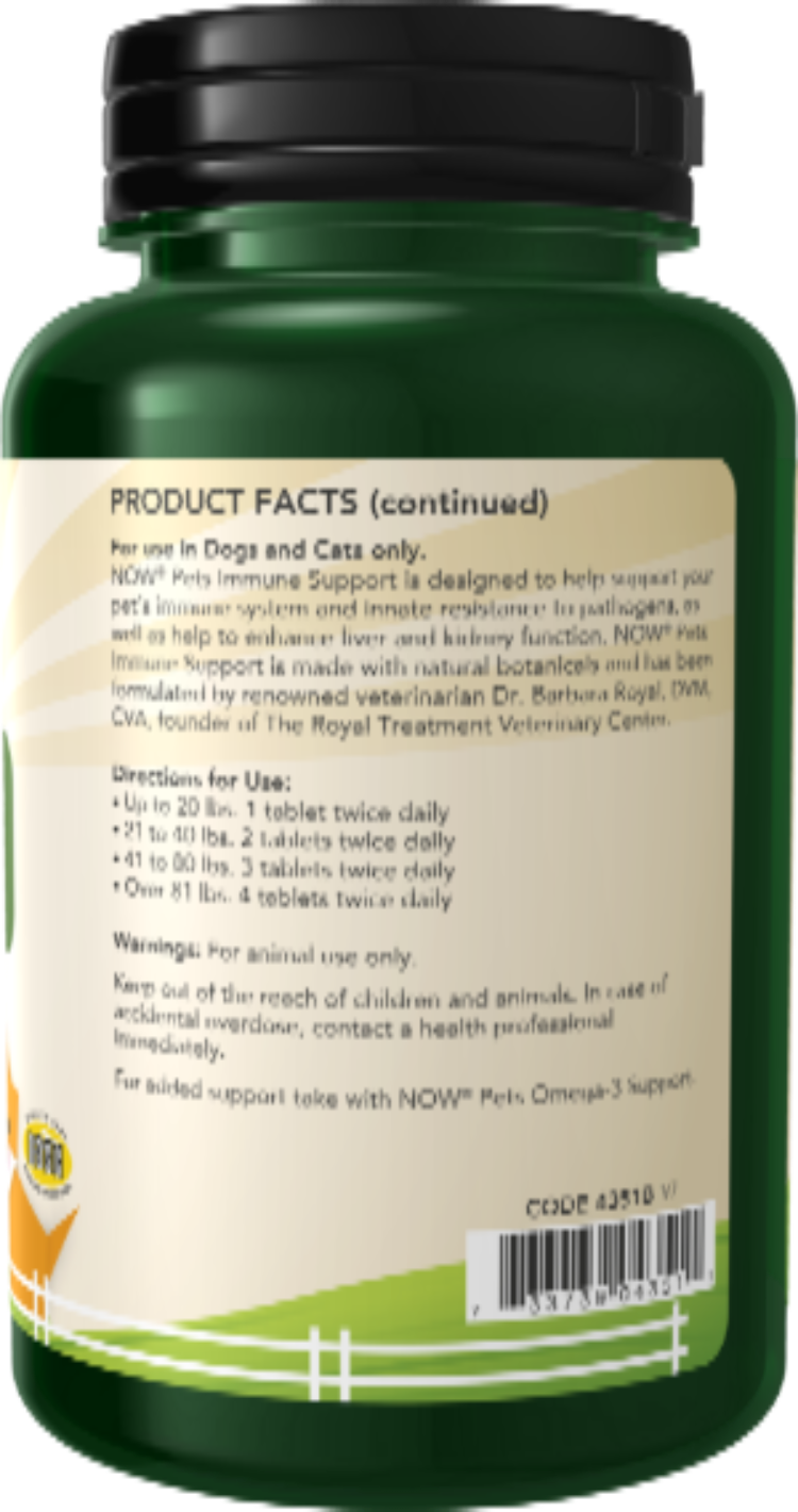 NOW Pets Immune Support Chewable Tablets Dogs & Cats 90ct
