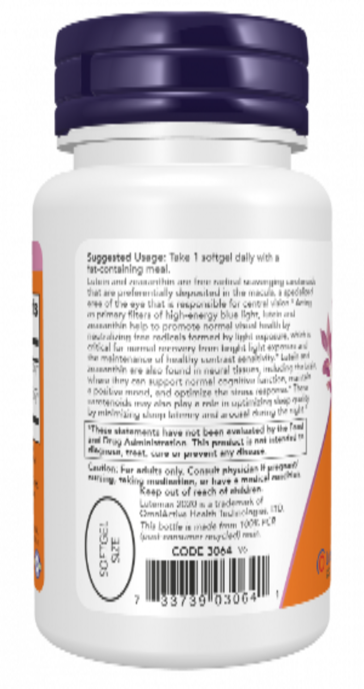 NOW Foods Lutein & Zeaxanthin 60 Softgels