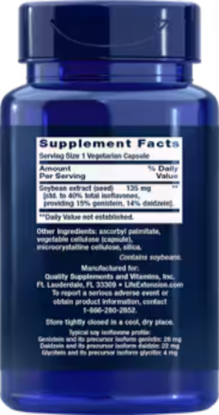 Life Extension Soy Isoflavones 30 VCaps | Menopausal Comfort & Hormonal Wellness