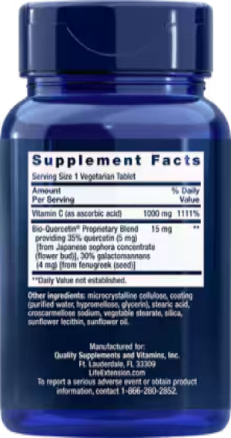 Life Extension Vitamin C and Bio-Quercetin 60 Vegetarian Tablets