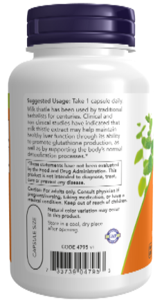 NOW Foods Milk Thistle Extract 750 mg | 90 Capsules product image 3