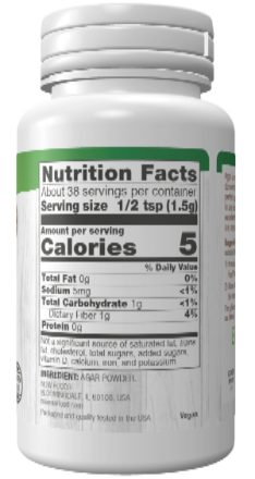 NOW Foods Agar Powder 2 oz | Vegan Gelatin Alternative