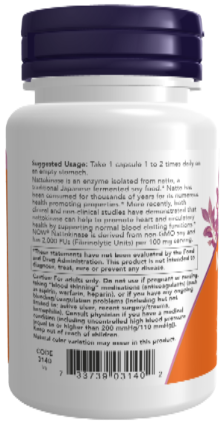NOW Foods Nattokinase 100 mg 60 Veg Capsules
