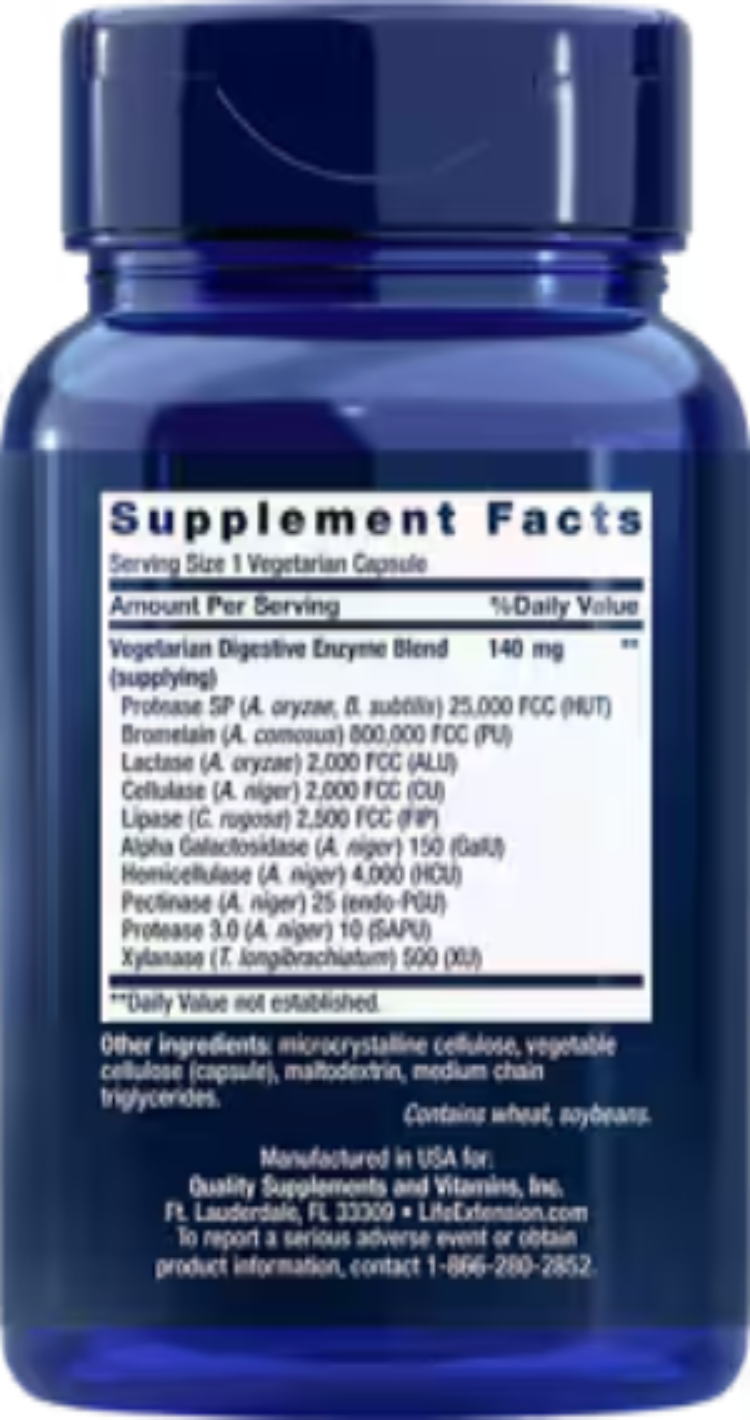 Life Extension Enhanced Super Digestive Enzymes 60 Vegetarian Capsules