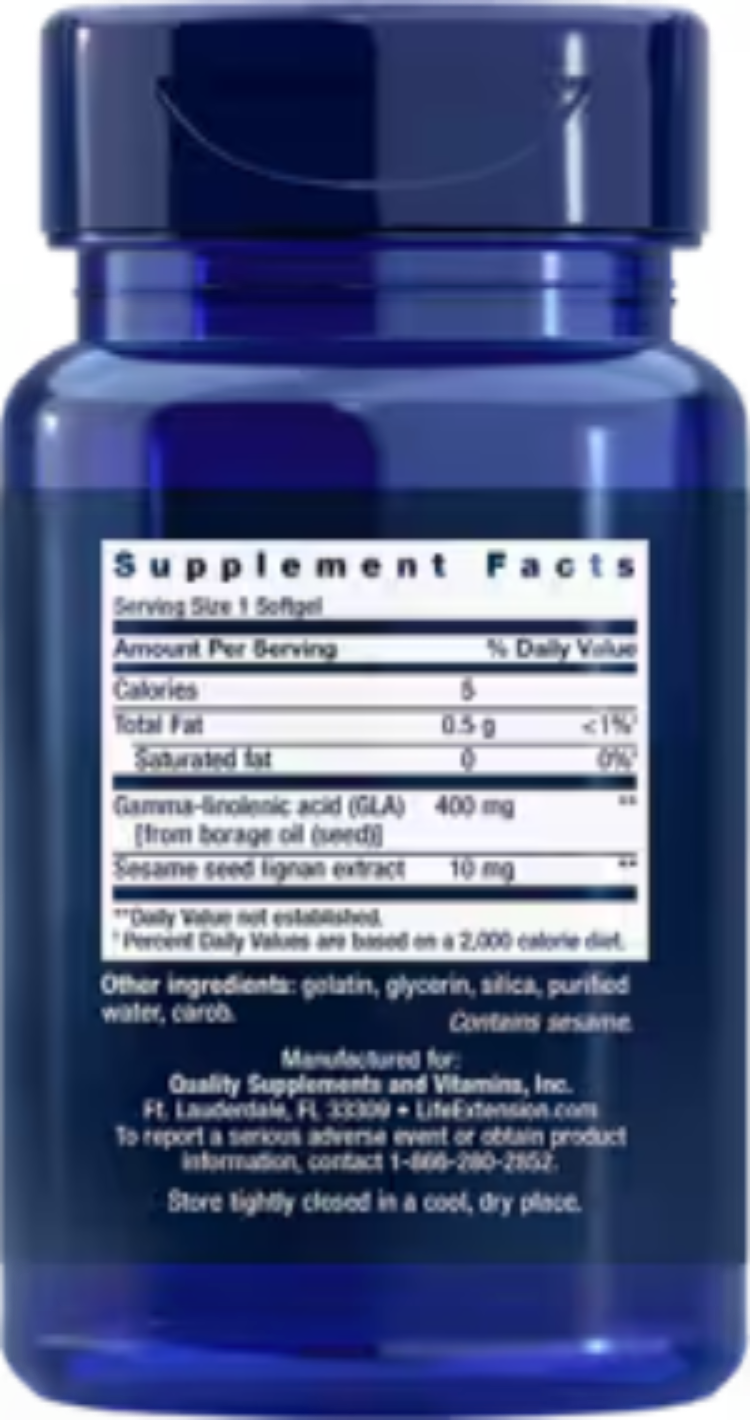 Life Extension Mega GLA Sesame Lignans 30 Softgels
