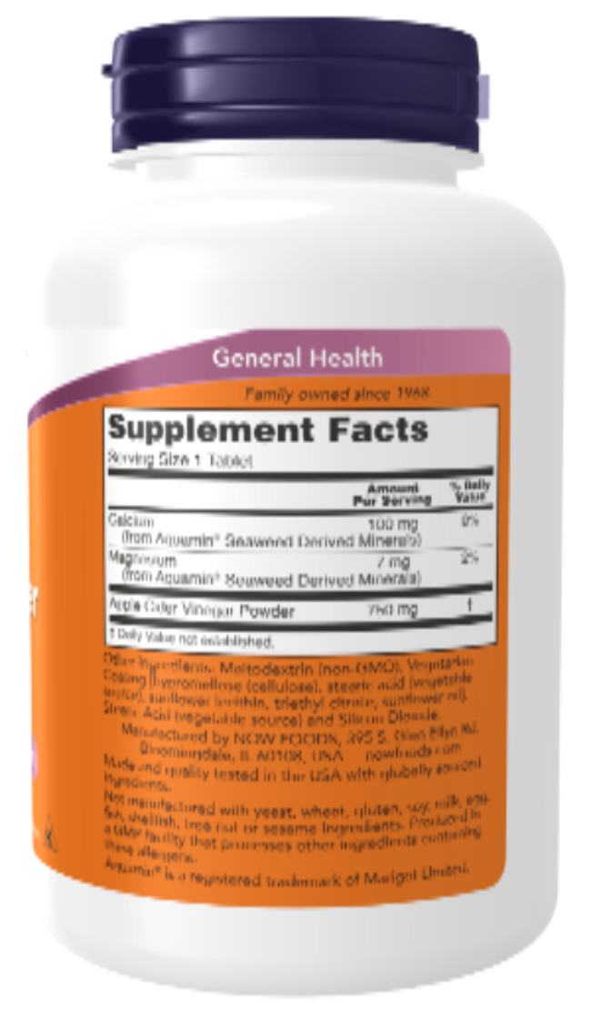 NOW Foods Apple Cider Vinegar Extra Strength 750 mg 180 Tablets
