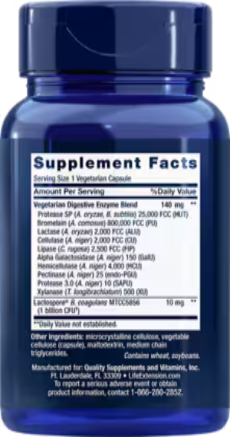 Life Extension Enhanced Super Digestive Enzymes and Probiotics 60 Vegetarian Capsules