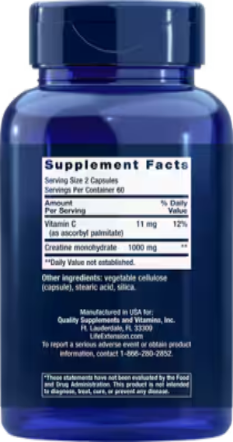 Life Extension Creatine Capsules 120 Capsules