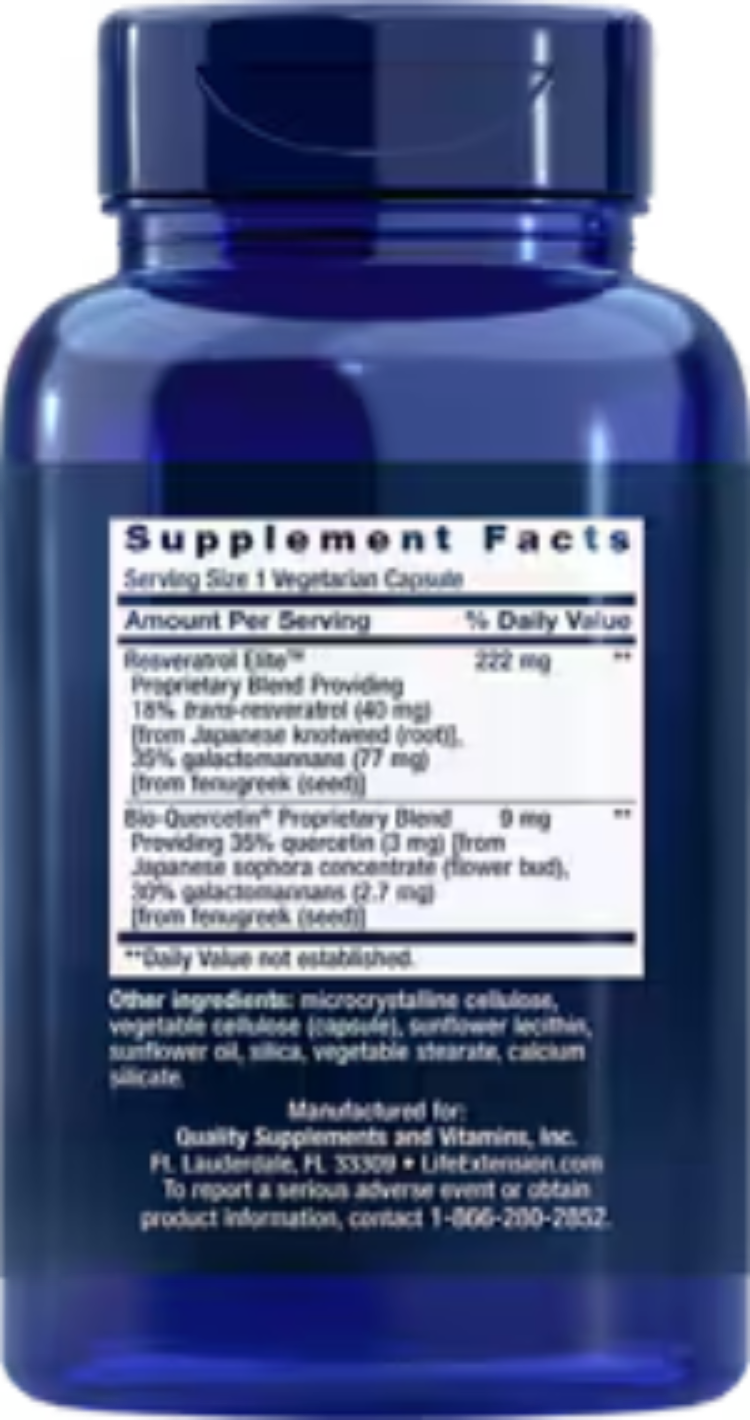 Life Extension Optimized Resveratrol Elite 60 Vegetarian Capsules