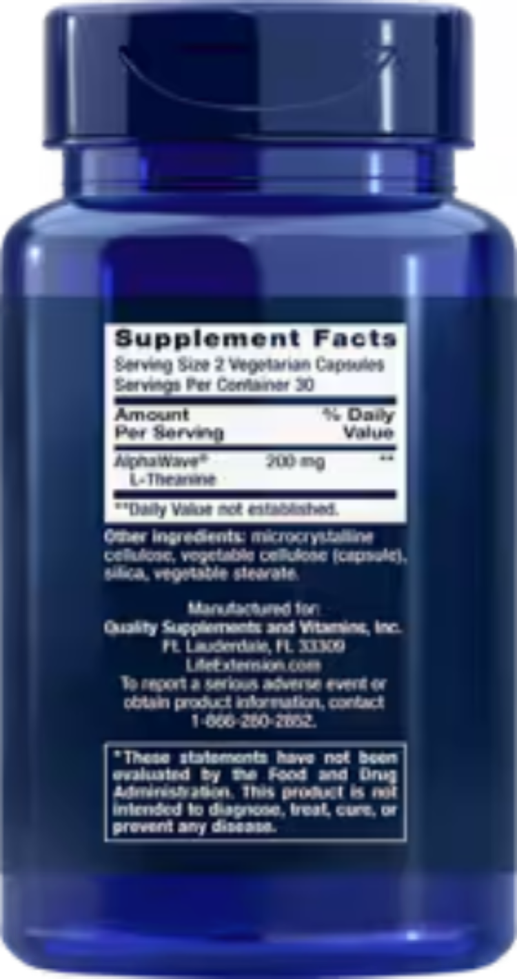 Life Extension L-Theanine 60 Vegetarian Capsules