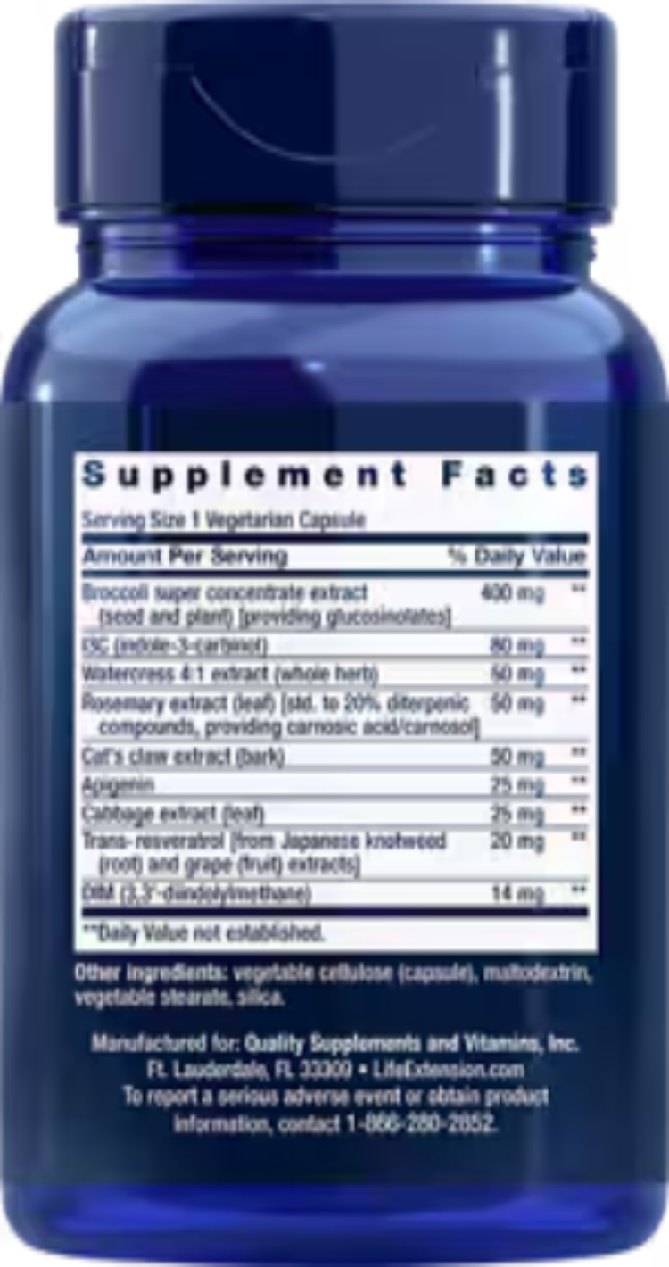 Life Extension Triple Action Cruciferous Vegetable Extract and Resveratrol 60 Vegetarian Capsules