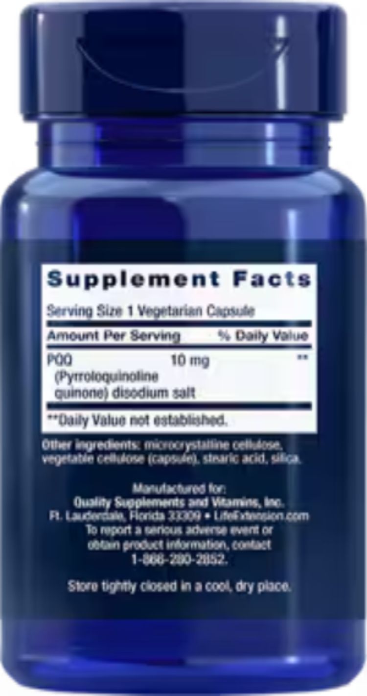 Life Extension PQQ Pyrroloquinoline Quinone 10 mg 30 Vegetarian Capsules