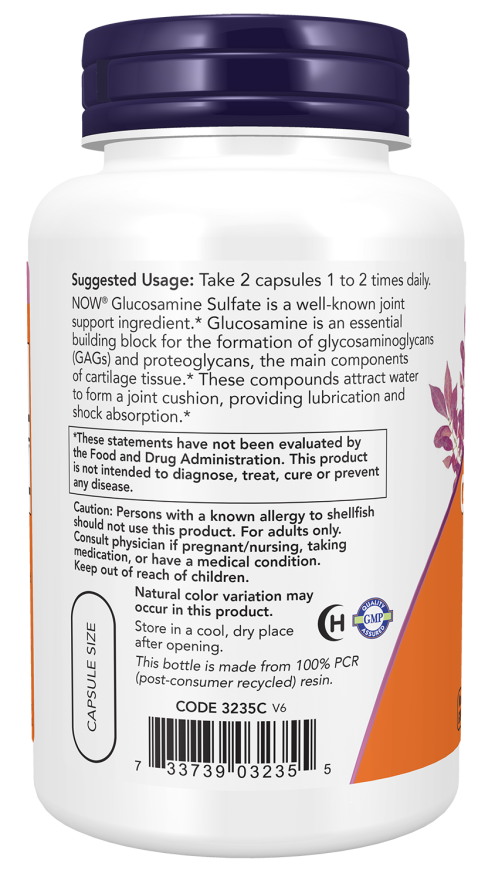 NOW Foods Glucosamine Sulfate 750 mg 120 Capsules