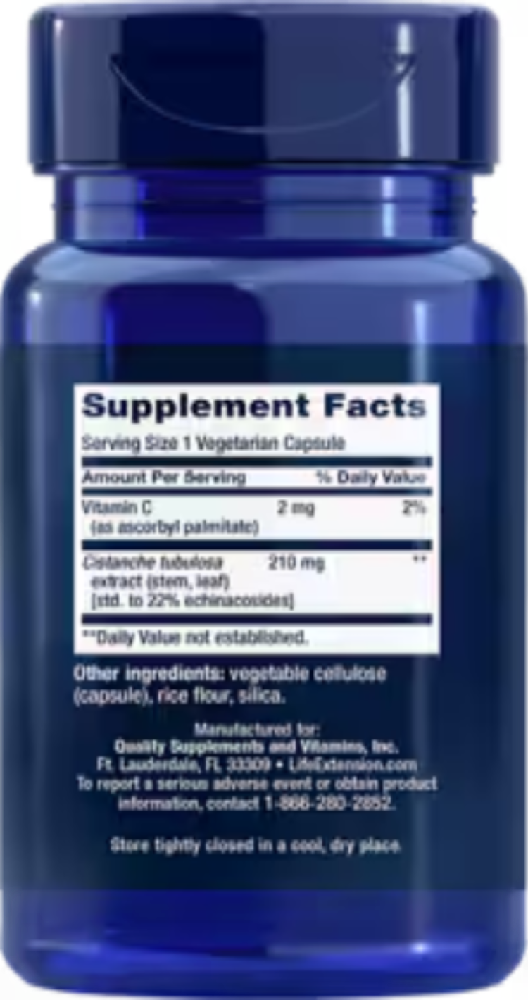Life Extension Standardized Cistanche 30 Vegetarian Capsules