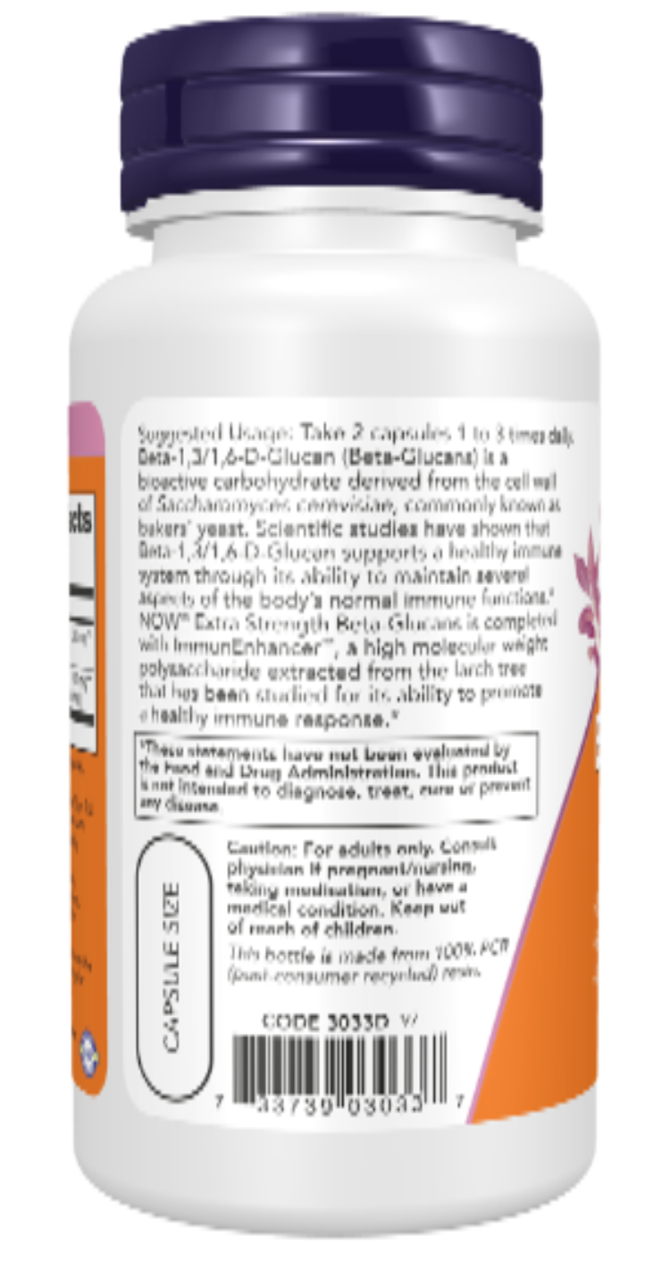 NOW Foods Beta-Glucans Extra Strength 500 mg 60 VCaps
