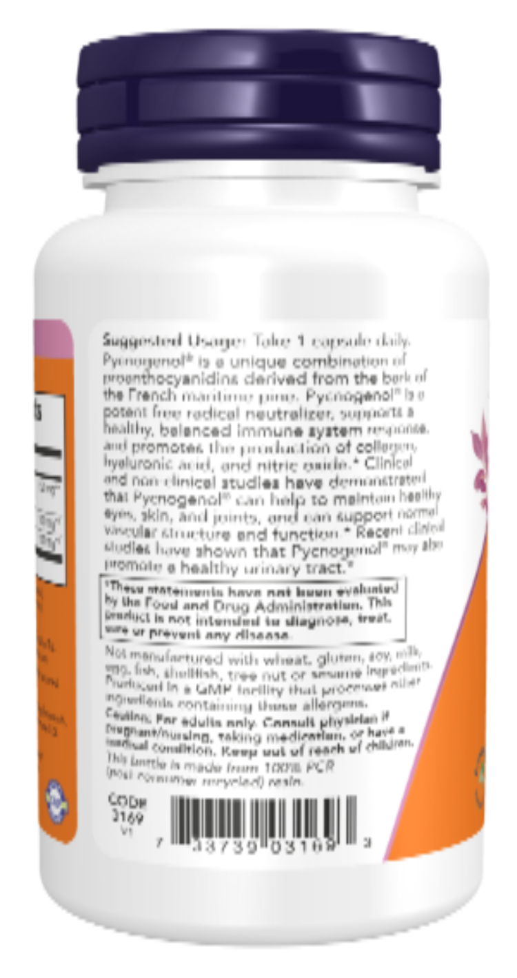 NOW Foods Pycnogenol Extra Strength 150 mg 60 Veg Capsules