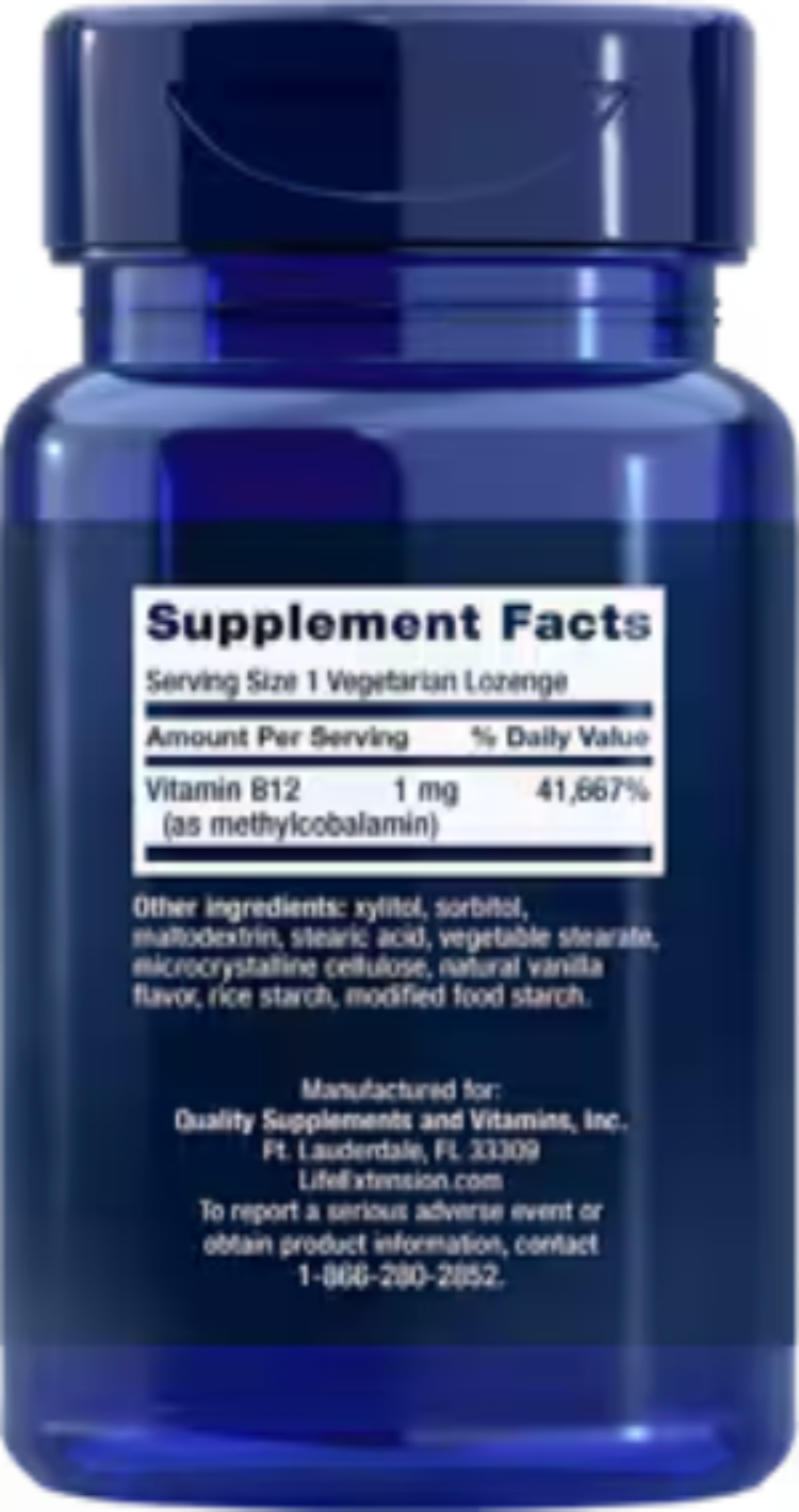 Vitamin B12 Methylcobalamin 1 mg – 60 Vegetarian Lozenges