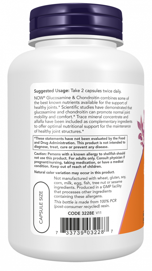 NOW Foods Glucosamine Chondroitin Trace Minerals 120 Caps | Joint Wellness