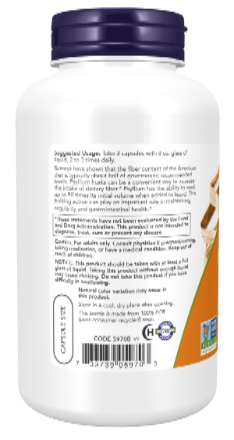 NOW Foods Psyllium Husk Caps 500 mg 200 Veg Capsules