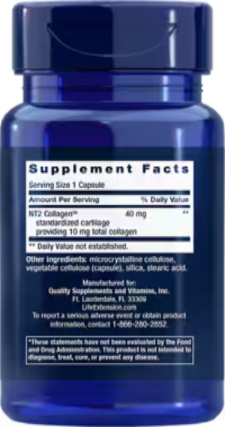 Life Extension NT2 Collagen 40 mg 60 Small Capsules